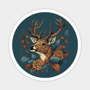 Cute Floral Deer Magnet